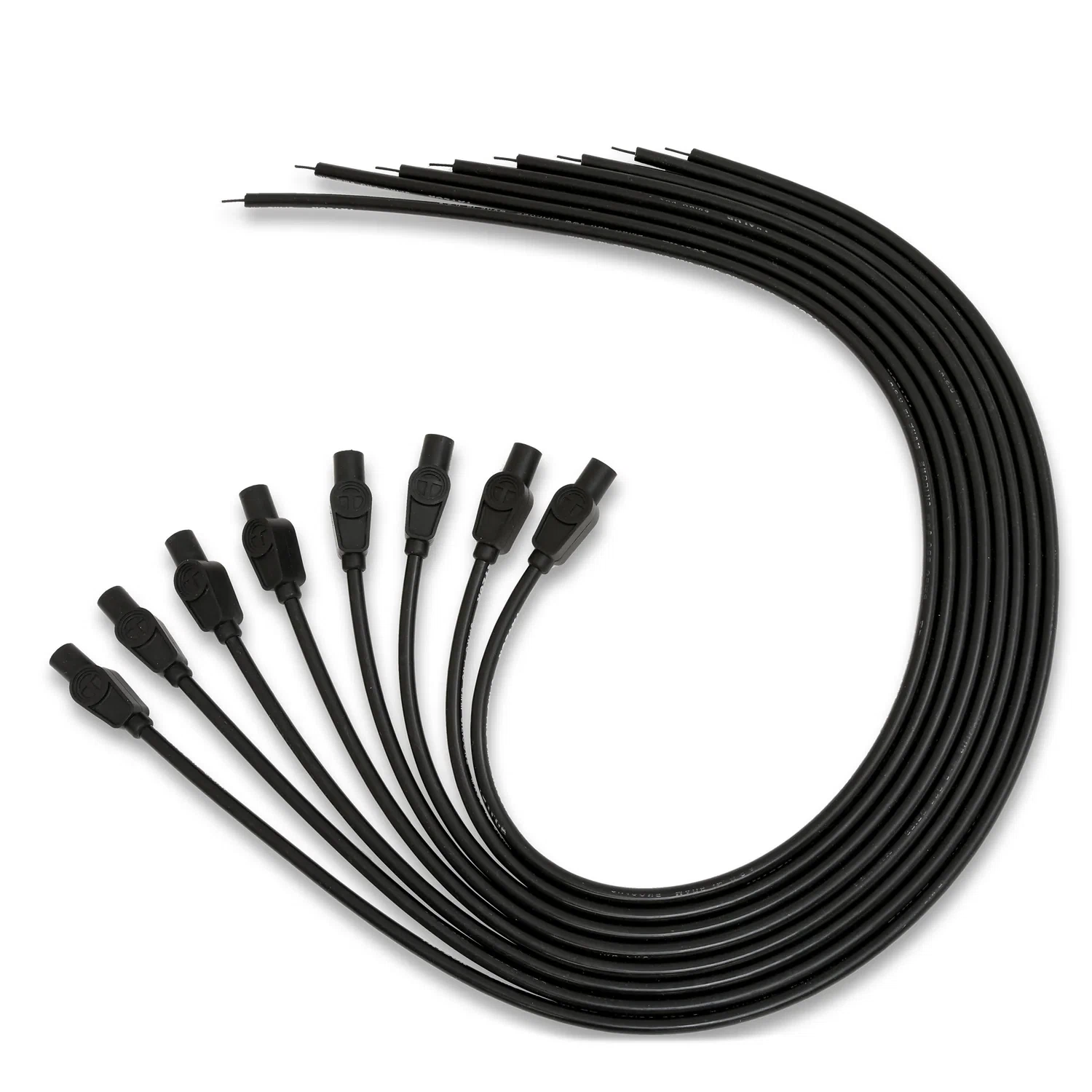 Spark Plug Wire Set Universal 8mm Silicone Spiro Pro 180_ 350 ohm_ft Black 73065