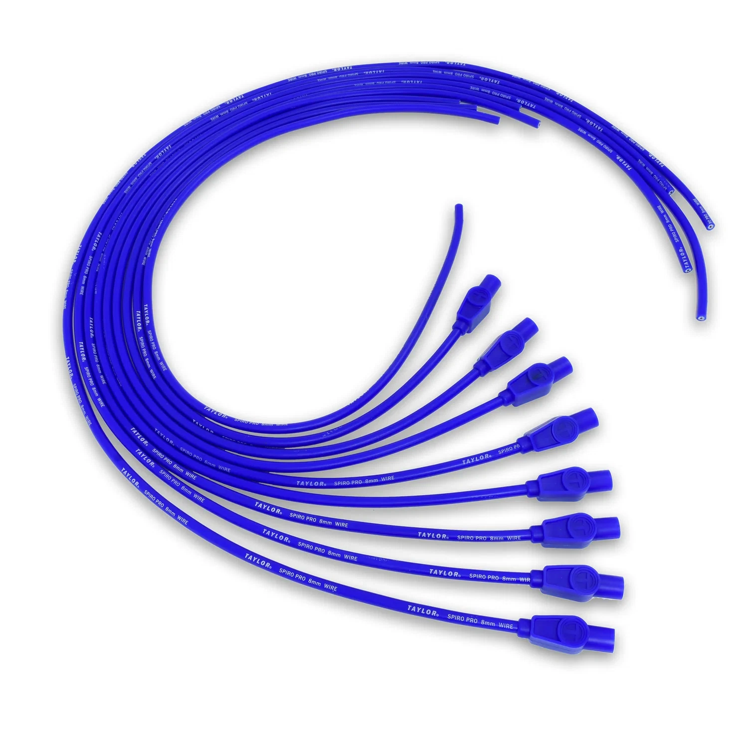 Spark Plug Wire Set Universal 8mm Silicone Spiro Pro 180_ 350 ohm_ft Blue 73655