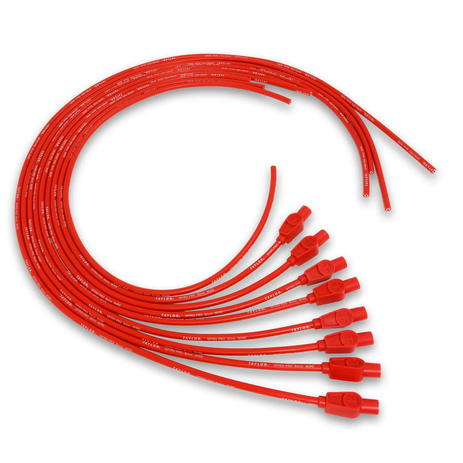 Spark Plug Wire Set Universal 8mm Silicone Spiro Pro 180_ 350 ohm_ft Red 73255