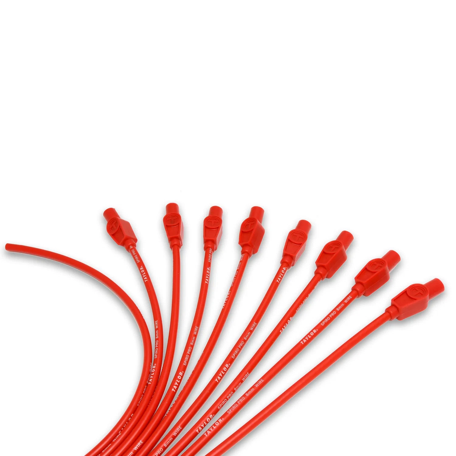 Spark Plug Wire Set Universal 8mm Silicone Spiro Pro 180_ 350 ohm_ft Red 73255