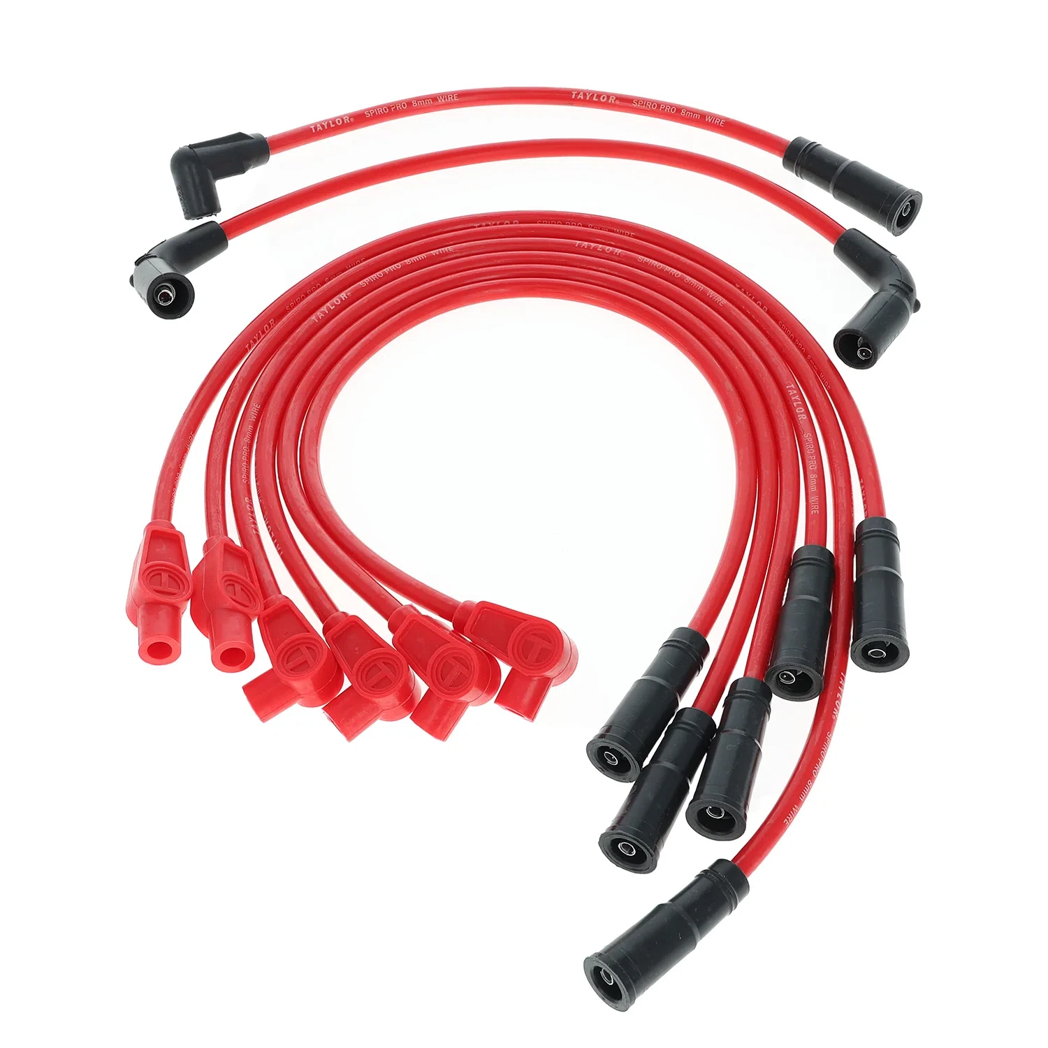 Spark Plug Wire Set Universal 8mm Silicone Spiro Pro 350 ohm_ft Red 74235