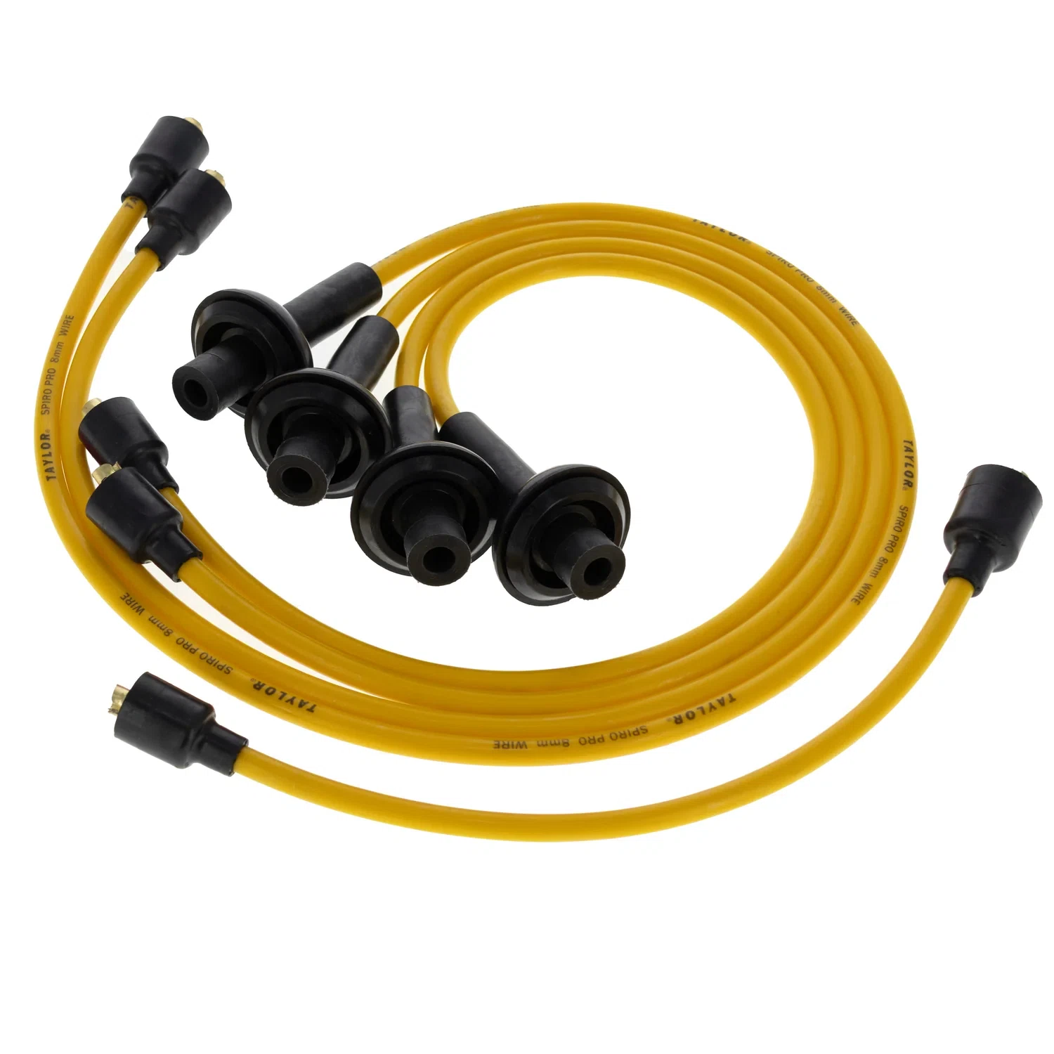 Spark Plug Wire Set Universal 8mm Silicone Spiro Pro 350 ohm_ft Yellow 74491