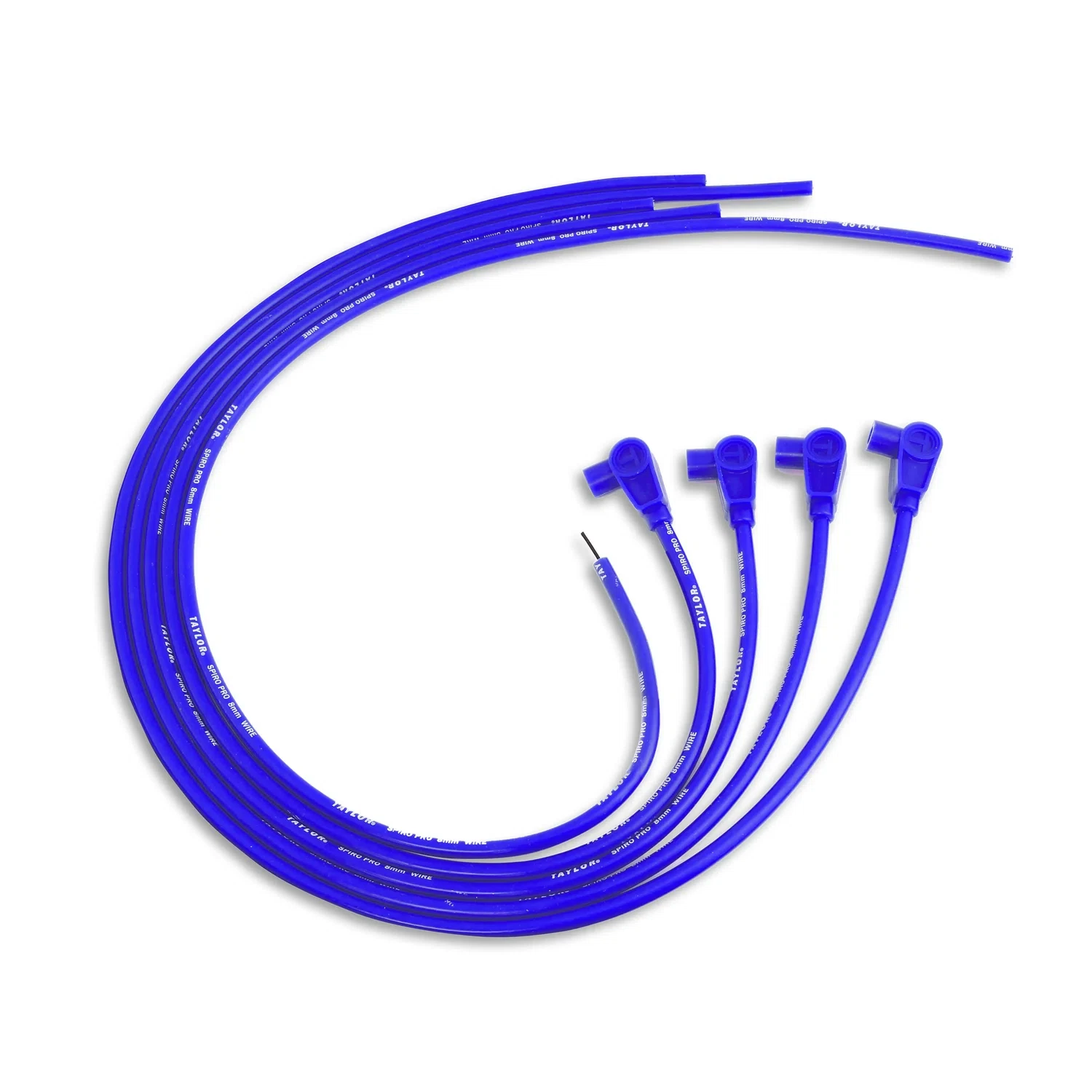 Spark Plug Wire Set Universal 8mm Silicone Spiro Pro 90_ 350 ohm_ft Blue 73637