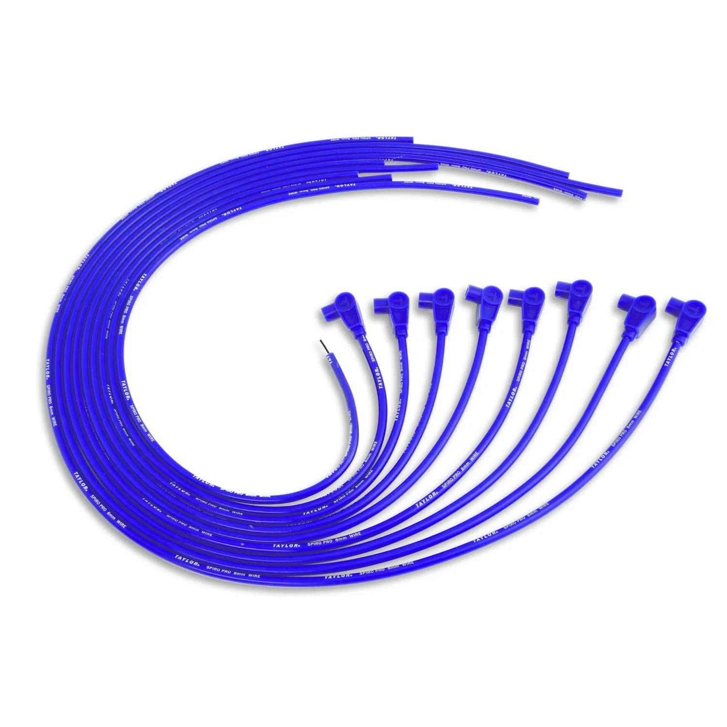 Spark Plug Wire Set Universal 8mm Silicone Spiro Pro 90_ 350 ohm_ft Blue 73651