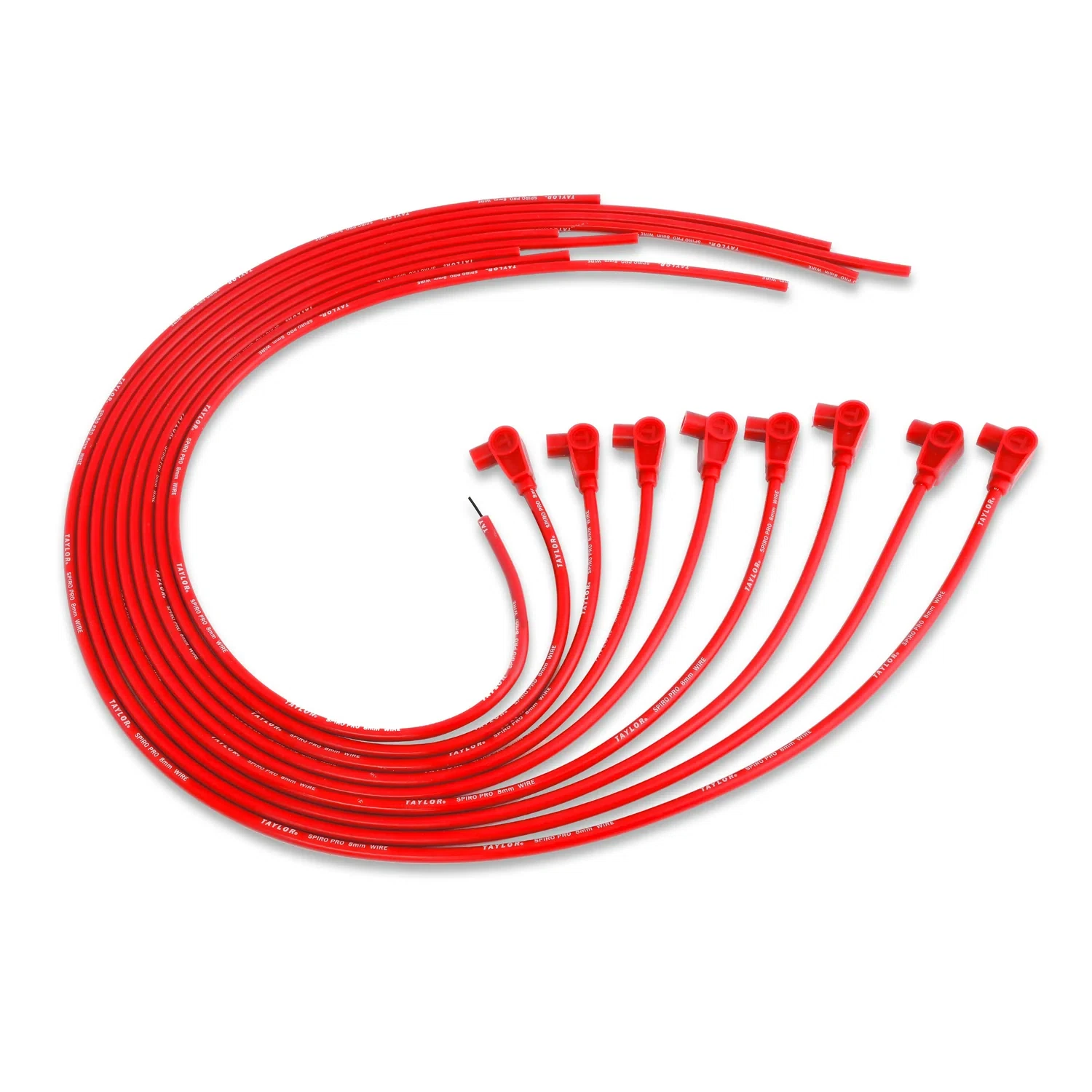 Spark Plug Wire Set Universal 8mm Silicone Spiro Pro 90_ 350 ohm_ft Red 73251