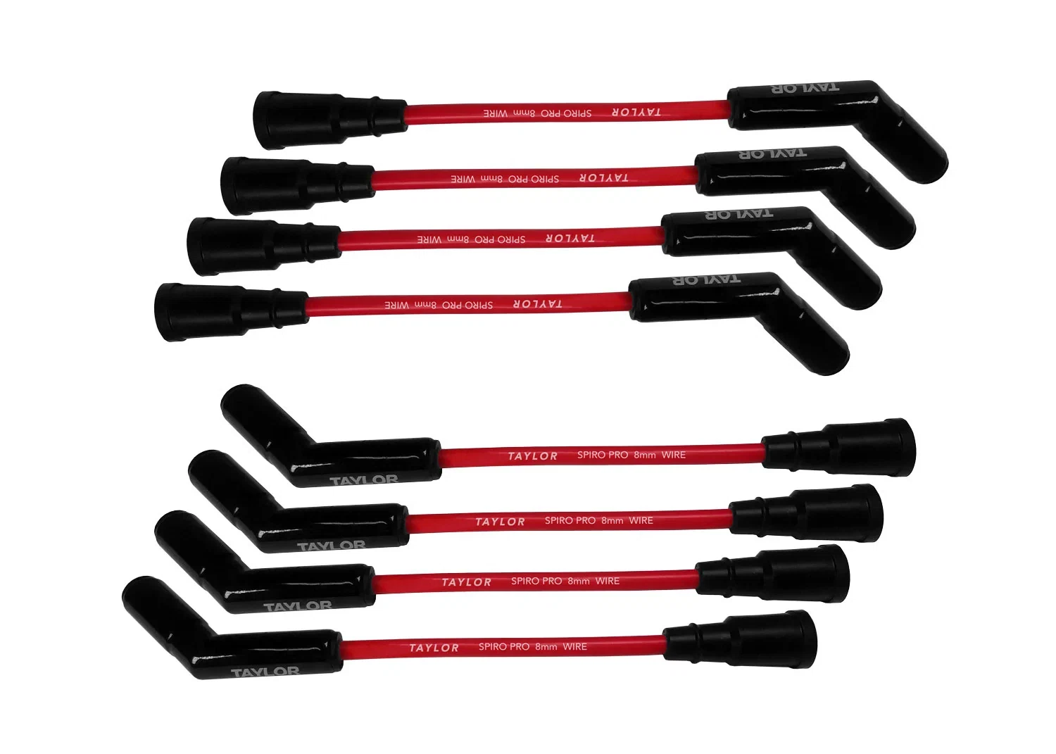 Spark Plug Wire Set Universal Silicone Spiro Pro 8mm 135_ 350 ohm_ft Red 75273-B