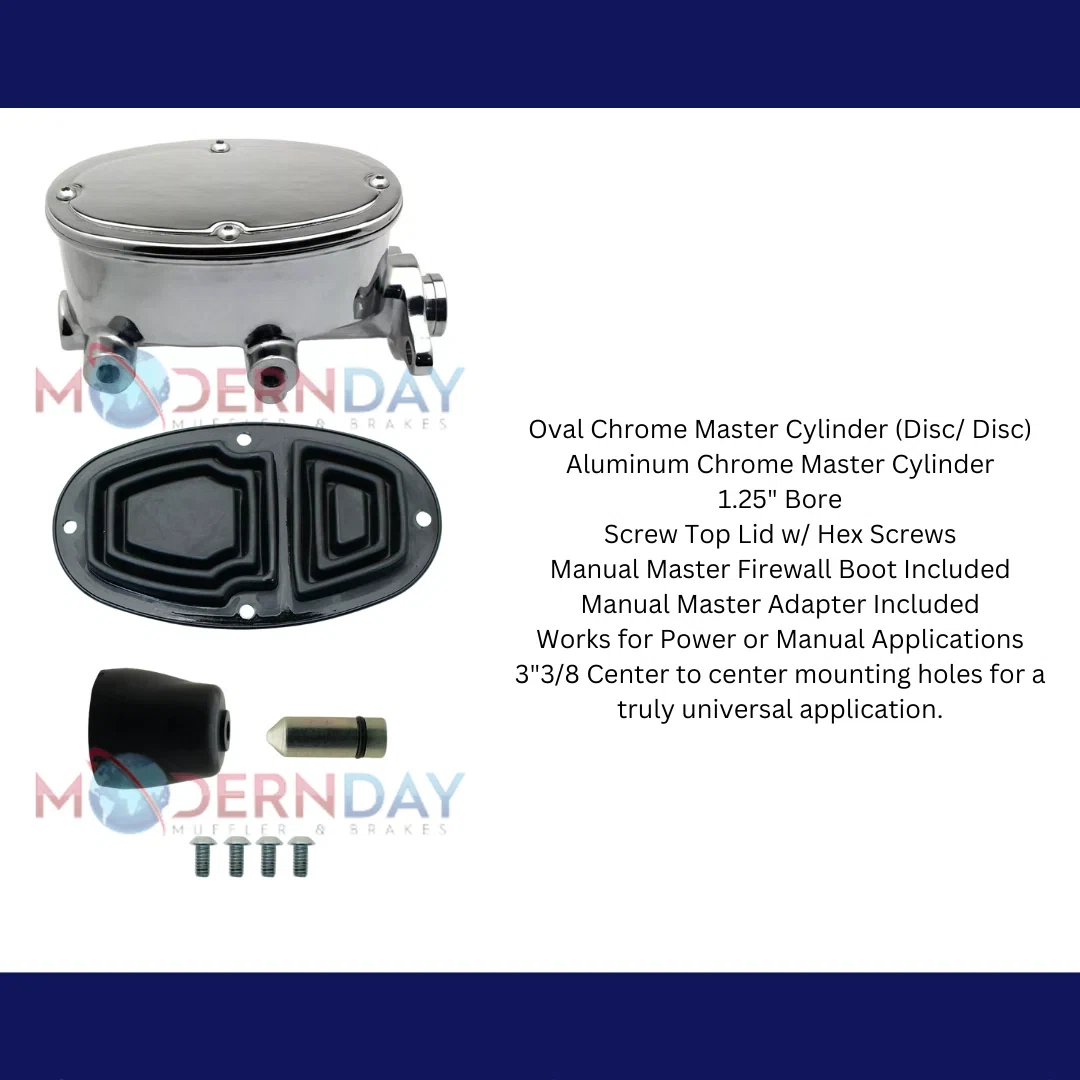 Tandem Oval Chrome Aluminum Master Cylinder (Disc_ Disc) 260-8559-CHROME