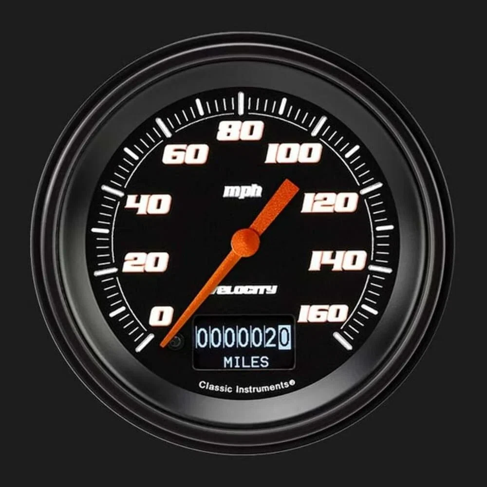 Velocity Black 3 3_8_ Speedometer with Information Screen VS55DBBLF