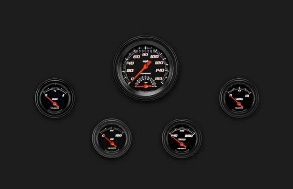 Velocity Black Five Gauge Set 35 VS35BBLF