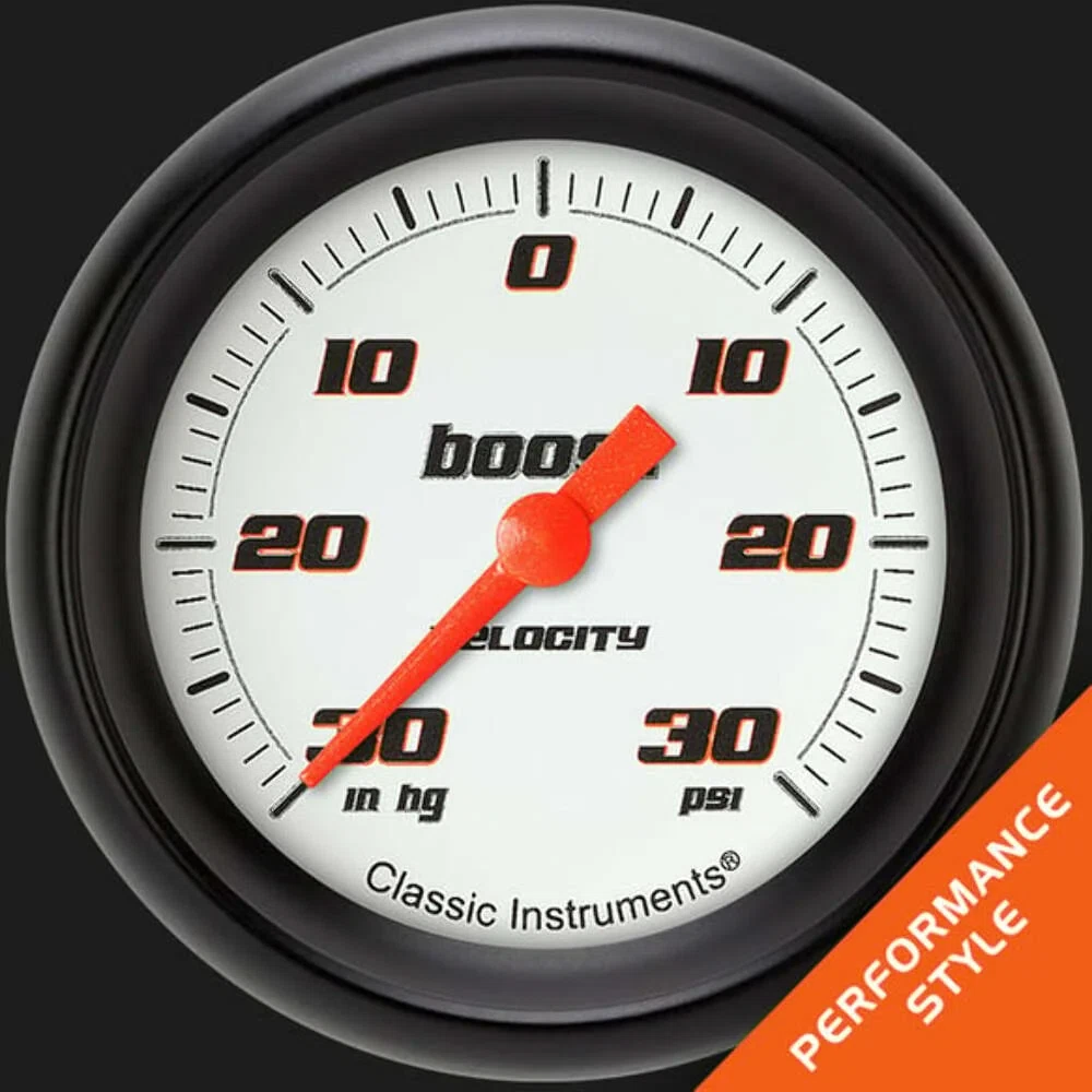Velocity White 2 5_8_ Boost_Vac Gauge VS341WBPF
