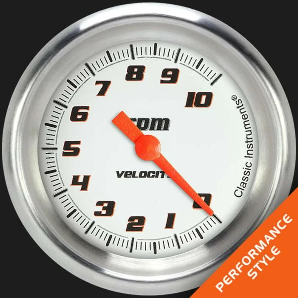 Velocity White 2 5_8_ Tachometer VS383WAPF