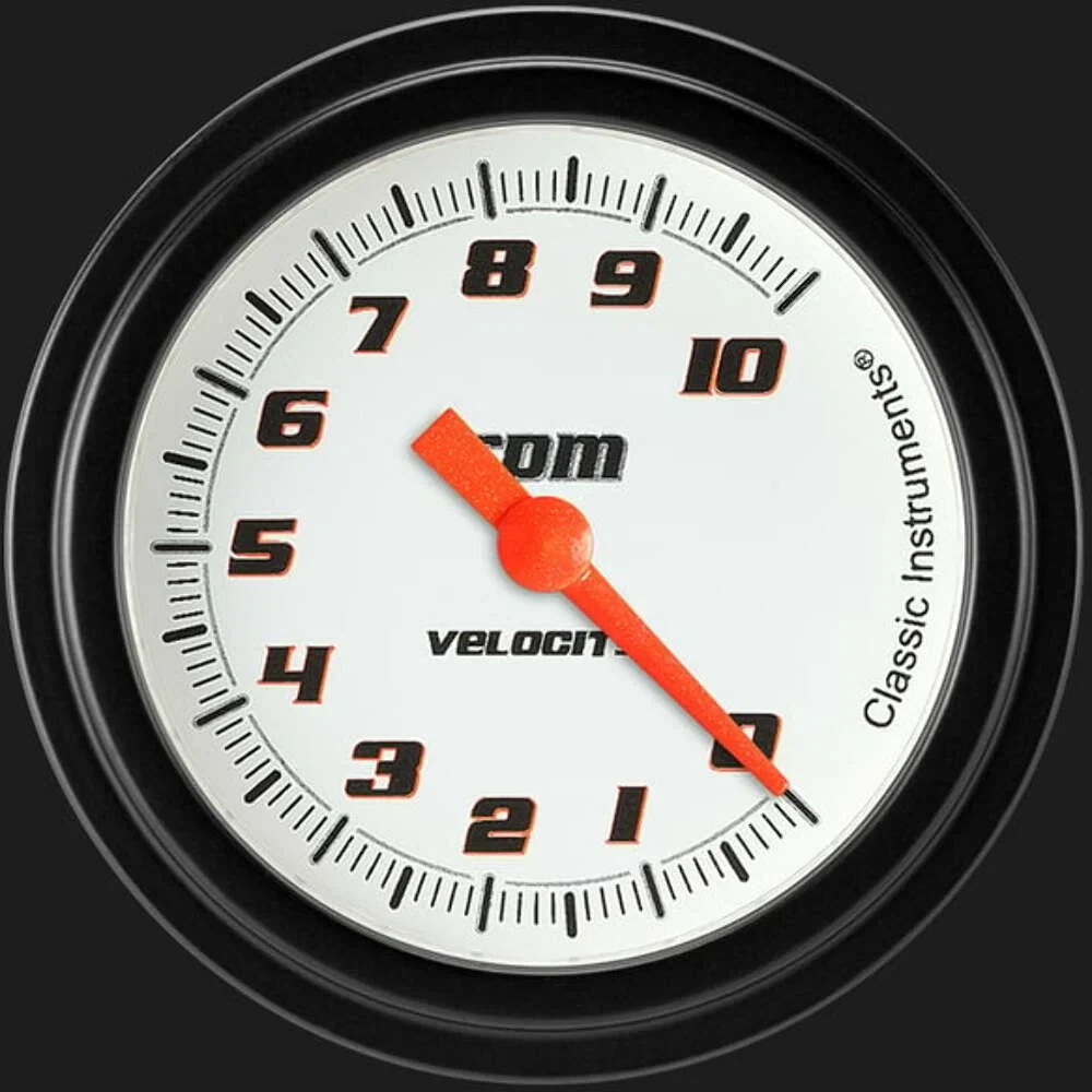 Velocity White 2 5_8_ Tachometer VS383WBLF