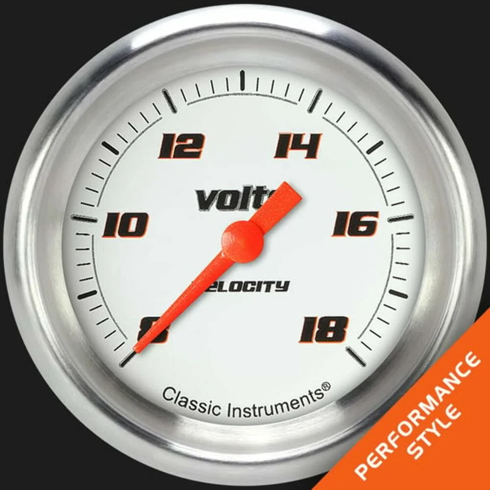 Velocity White 2 5_8_ Voltage Gauge VS330WAPF