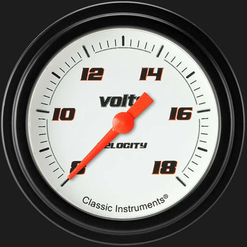Velocity White 2 5_8_ Voltage Gauge VS330WBLF