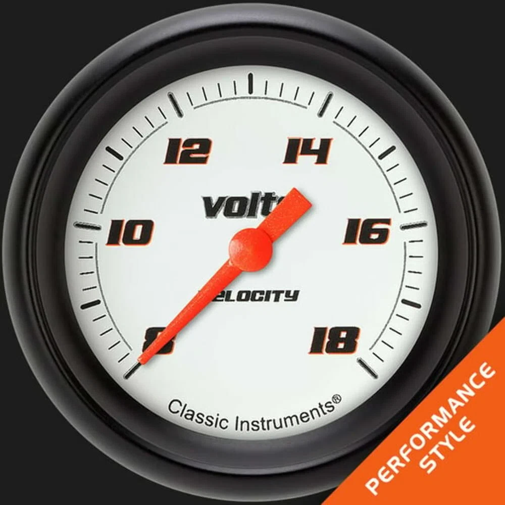 Velocity White 2 5_8_ Voltage Gauge VS330WBPF