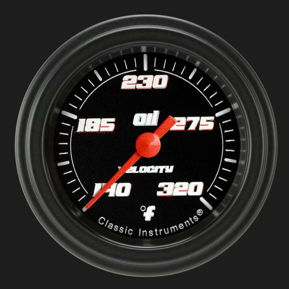 Velocity Black 2 1_8_ Oil Temperature Gauge VS128BBLF
