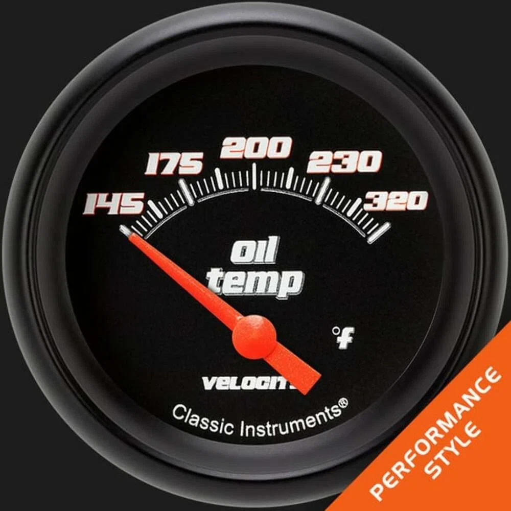 Velocity Black 2 5_8_ Oil Temperature Gauge VS228BBPF
