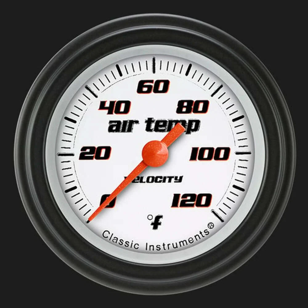 Velocity White 2 1_8_ Outside Air Temp. Gauge VS199WBLF