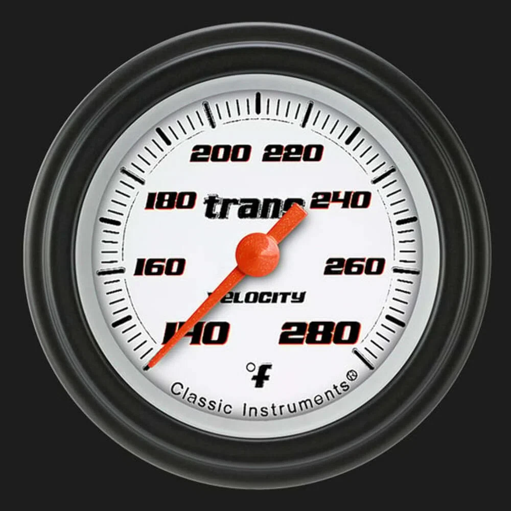Velocity White 2 1_8_ Transmission Temperature Gauge VS127WBLF