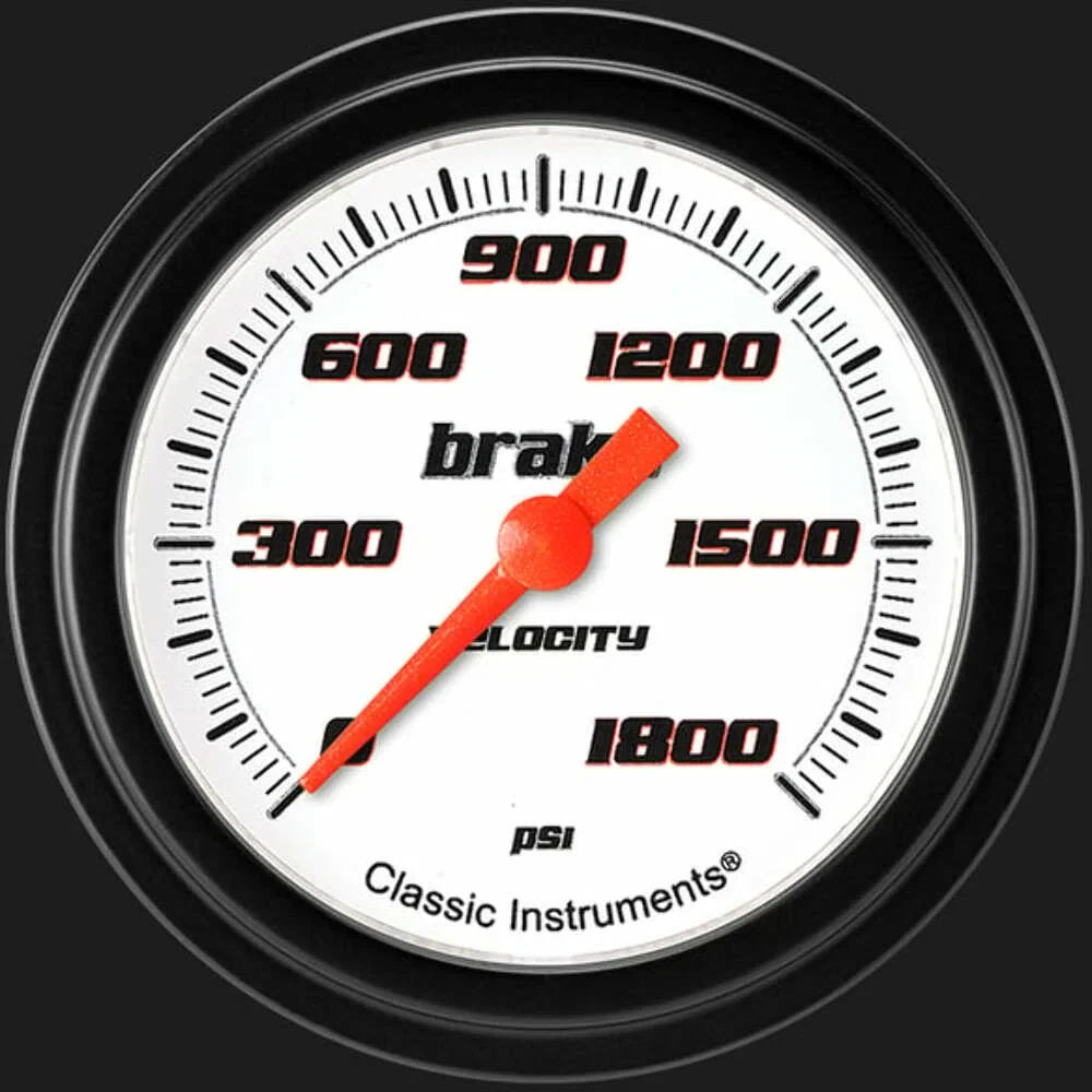 Velocity White 2 5_8_ Brake Pressure Gauge VS367WBLF