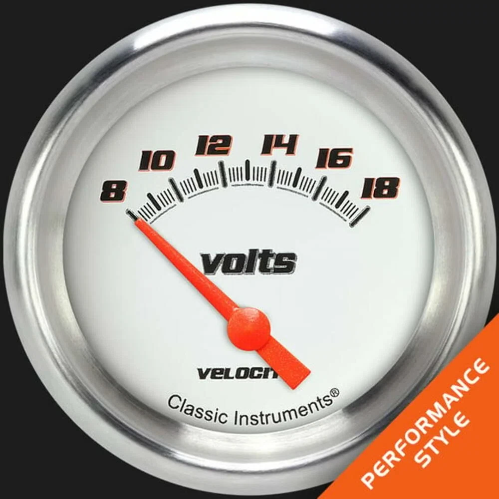 Velocity White 2 5_8_ Volt Gauge VS230WAPF