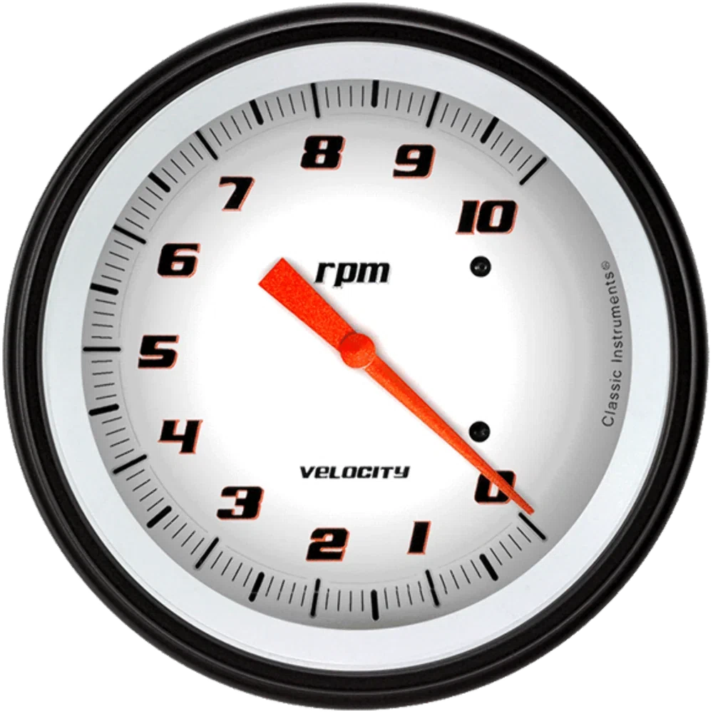 Velocity White 4 5_8_ Tachometer VS71WBLF