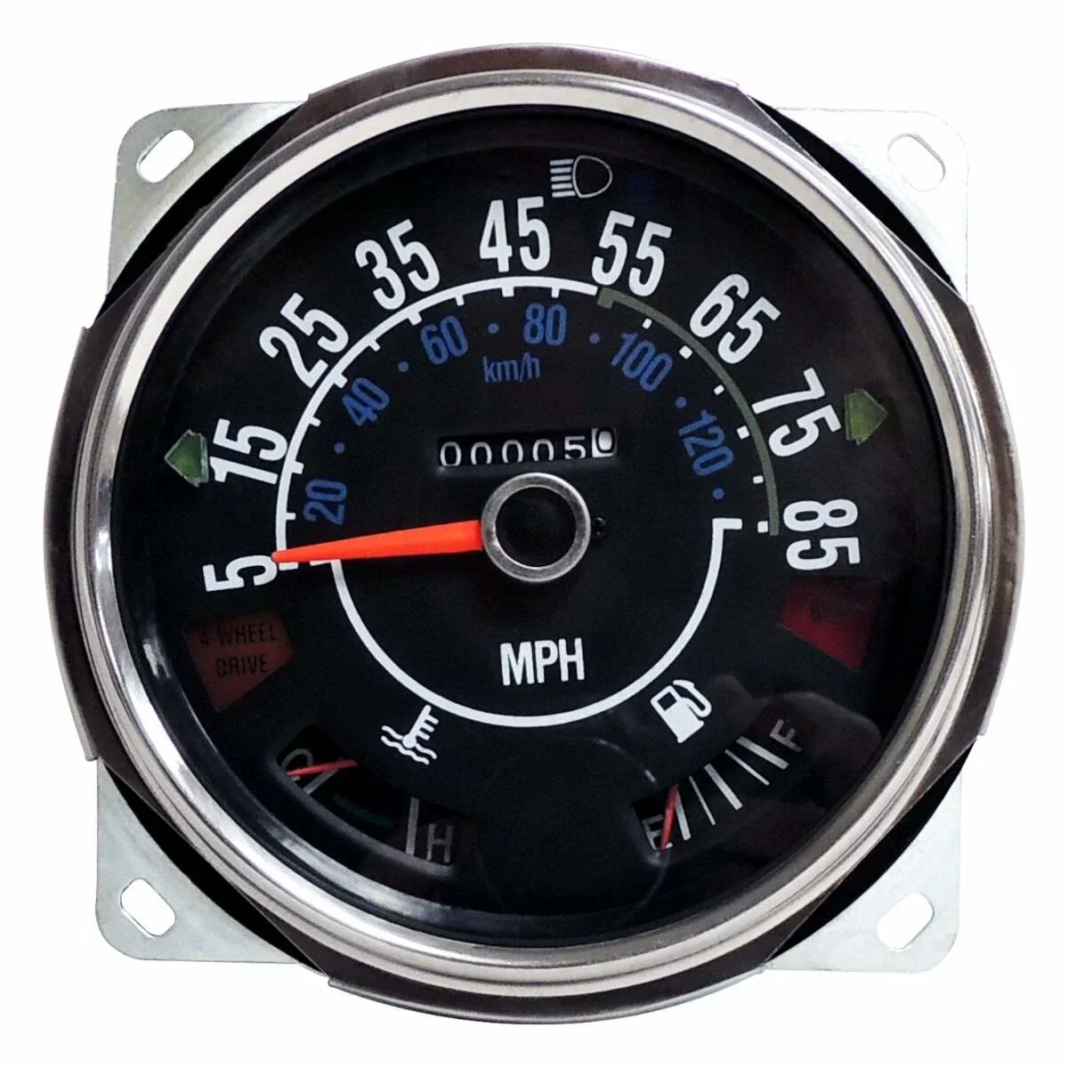 Vintage - Metal Black Speedometer Assembly - J5761110