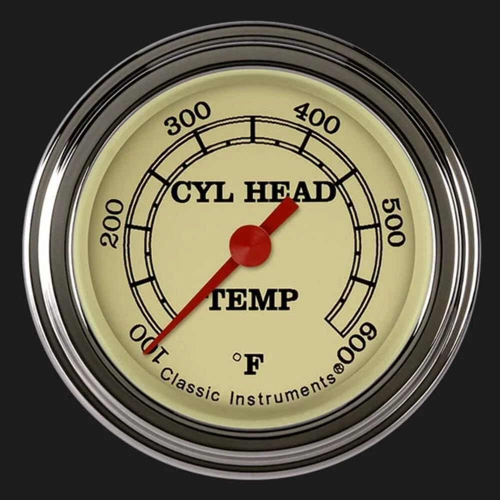 Vintage 2 1_8_ Cylinder Head Temp. Gauge VT197SLF