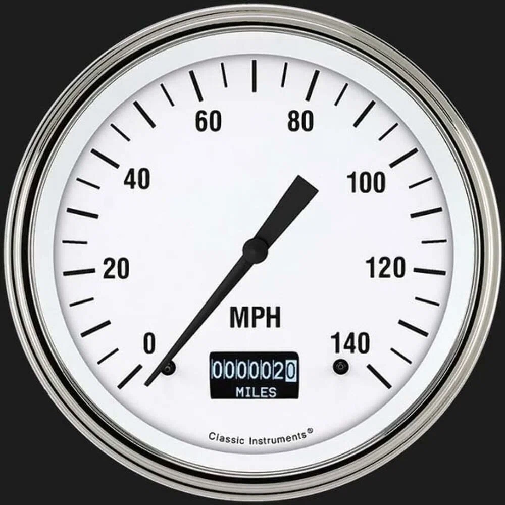 White Hot 4 5_8_ Speedometer with Information Screen WH56DSLF