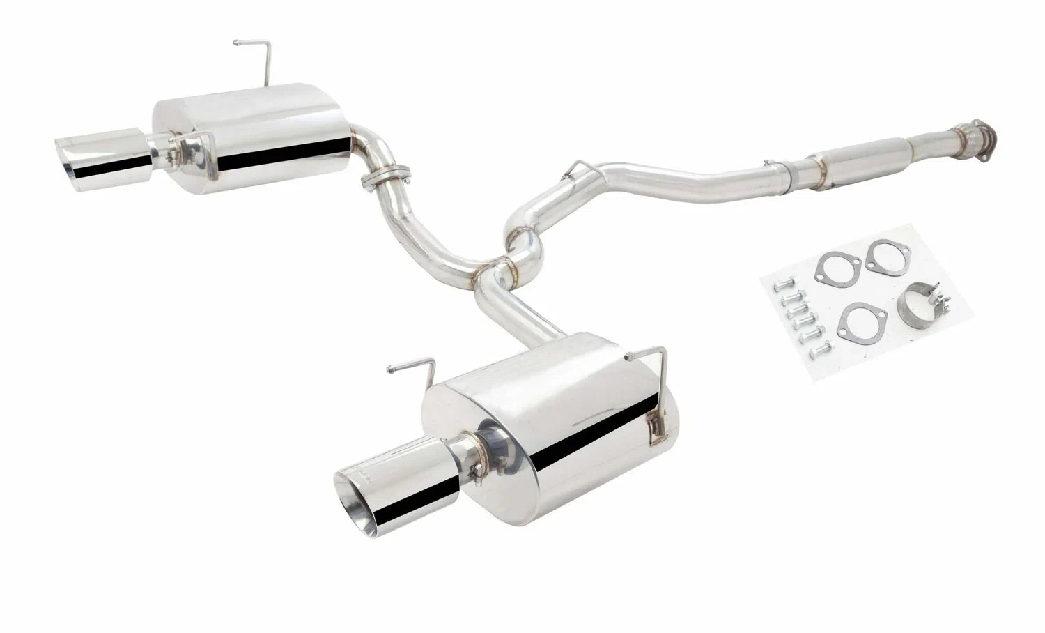 XFORCE Exhaust ES-SW20-CBS 304 SS High Flow Cat-Back Exhaust w_ Split Rear Exit