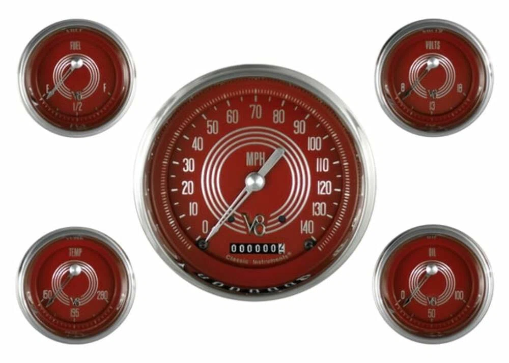 v8-red-steelie-five-gauge-set-v8rs54slc